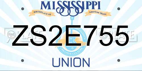 ZS2E755 Mississippi License Plate