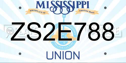 ZS2E788 Mississippi License Plate