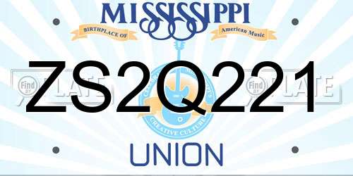 ZS2Q221 Mississippi License Plate