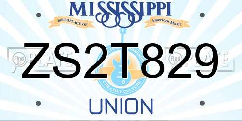 ZS2T829 Mississippi License Plate