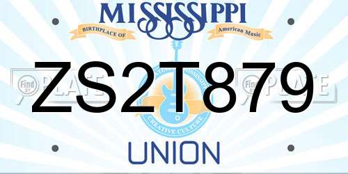 ZS2T879 Mississippi License Plate