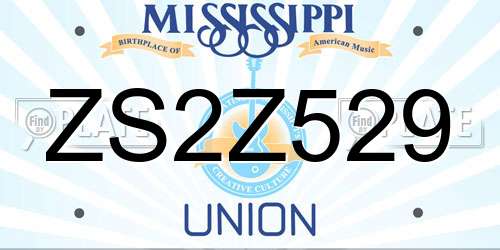 ZS2Z529 Mississippi License Plate
