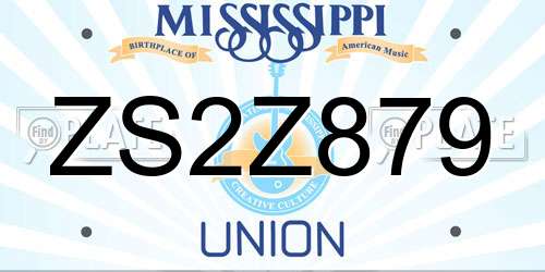 ZS2Z879 Mississippi License Plate
