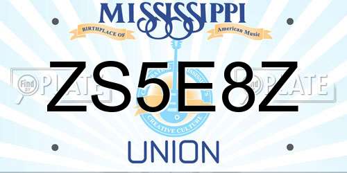 ZS5E8Z Mississippi License Plate