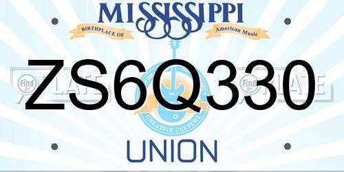 ZS6Q330 Mississippi License Plate