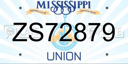 ZS72879 Mississippi License Plate