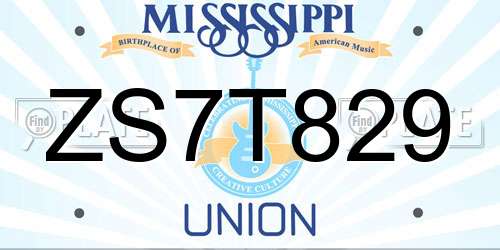 ZS7T829 Mississippi License Plate