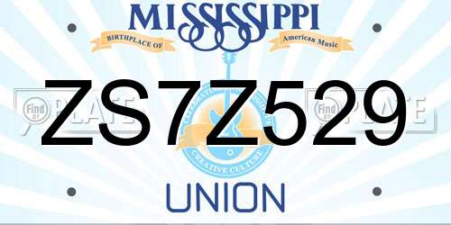 ZS7Z529 Mississippi License Plate