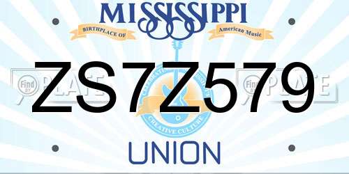 ZS7Z579 Mississippi License Plate