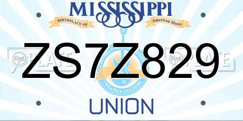 ZS7Z829 Mississippi License Plate