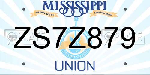 ZS7Z879 Mississippi License Plate