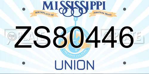 ZS80446 Mississippi License Plate