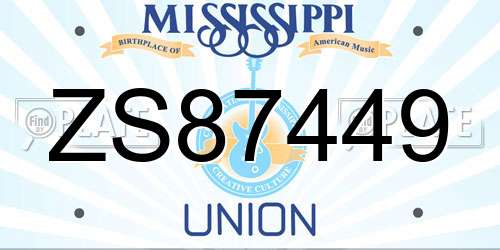 ZS87449 Mississippi License Plate