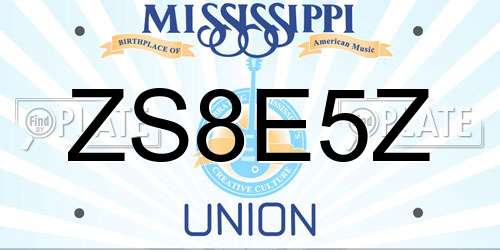 ZS8E5Z Mississippi License Plate