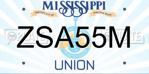 ZSA55M Mississippi License Plate