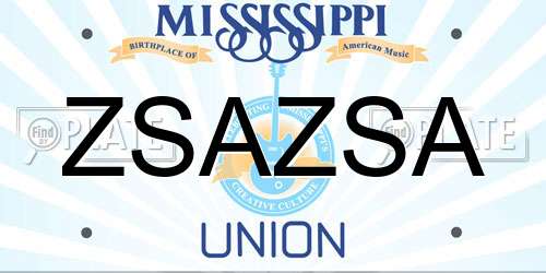 ZSAZSA Mississippi License Plate