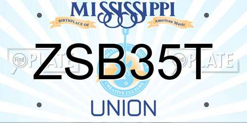 ZSB35T Mississippi License Plate