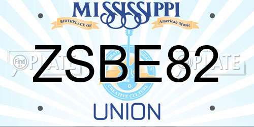 ZSBE82 Mississippi License Plate