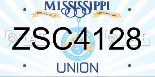 ZSC4128 Mississippi License Plate