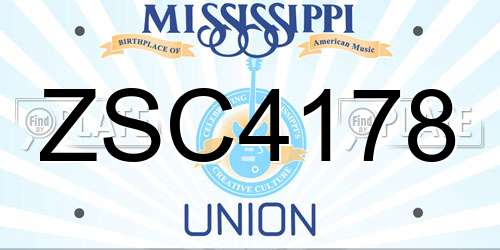 ZSC4178 Mississippi License Plate