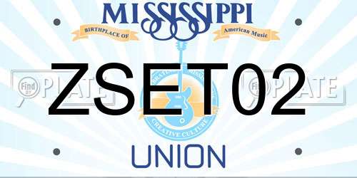 ZSET02 Mississippi License Plate