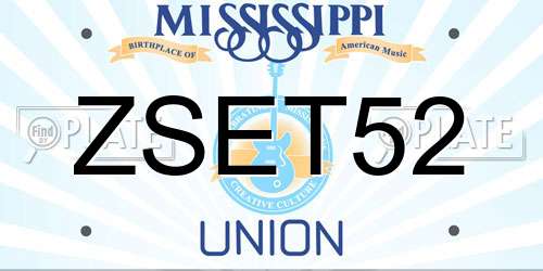ZSET52 Mississippi License Plate