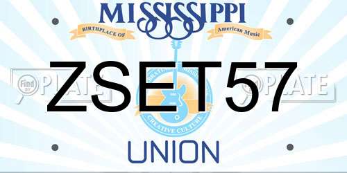 ZSET57 Mississippi License Plate