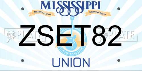 ZSET82 Mississippi License Plate