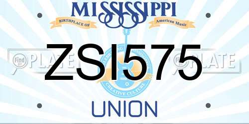 ZSI575 Mississippi License Plate