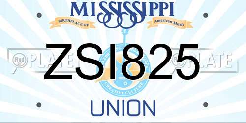 ZSI825 Mississippi License Plate