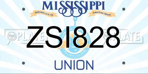 ZSI828 Mississippi License Plate
