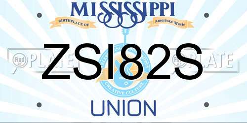 ZSI82S Mississippi License Plate