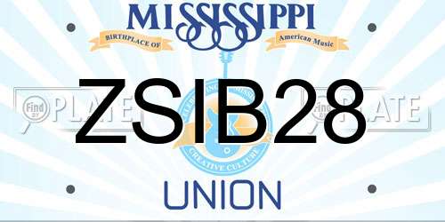 ZSIB28 Mississippi License Plate