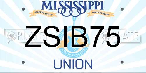 ZSIB75 Mississippi License Plate