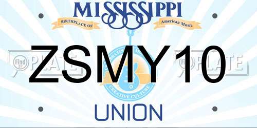 ZSMY10 Mississippi License Plate
