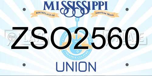 ZSO2560 Mississippi License Plate