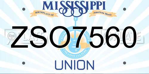 ZSO7560 Mississippi License Plate