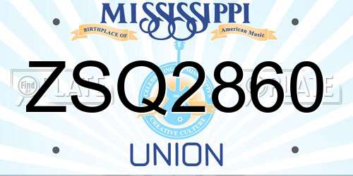 ZSQ2860 Mississippi License Plate