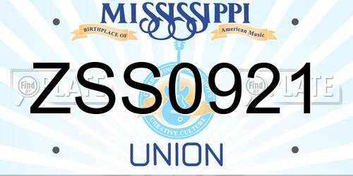 ZSS0921 Mississippi License Plate