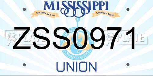 ZSS0971 Mississippi License Plate