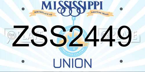 ZSS2449 Mississippi License Plate