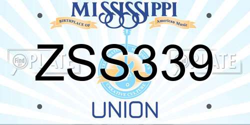 ZSS339 Mississippi License Plate