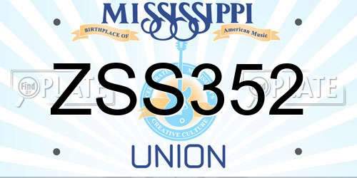 ZSS352 Mississippi License Plate