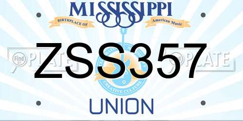ZSS357 Mississippi License Plate