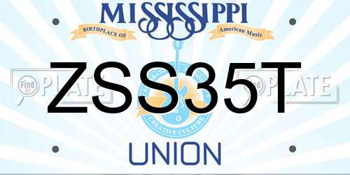 ZSS35T Mississippi License Plate