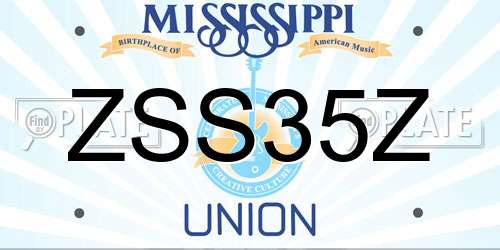 ZSS35Z Mississippi License Plate