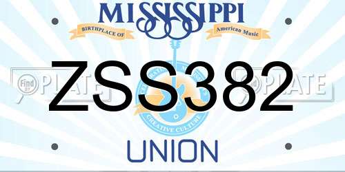 ZSS382 Mississippi License Plate