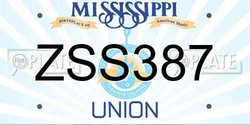ZSS387 Mississippi License Plate