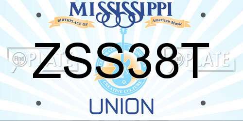 ZSS38T Mississippi License Plate