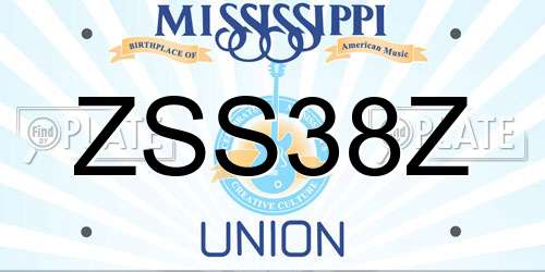 ZSS38Z Mississippi License Plate